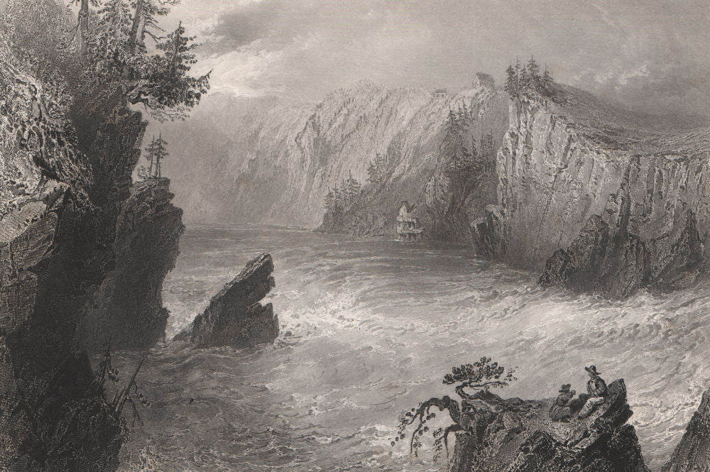 NEW BRUNSWICK. Split Rock, Reversing Falls, St John River. Canada. BARTLETT 1842